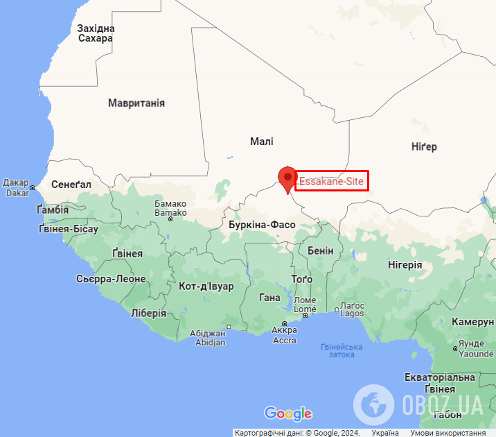 Эссакане (Буркина-Фасо) на карте