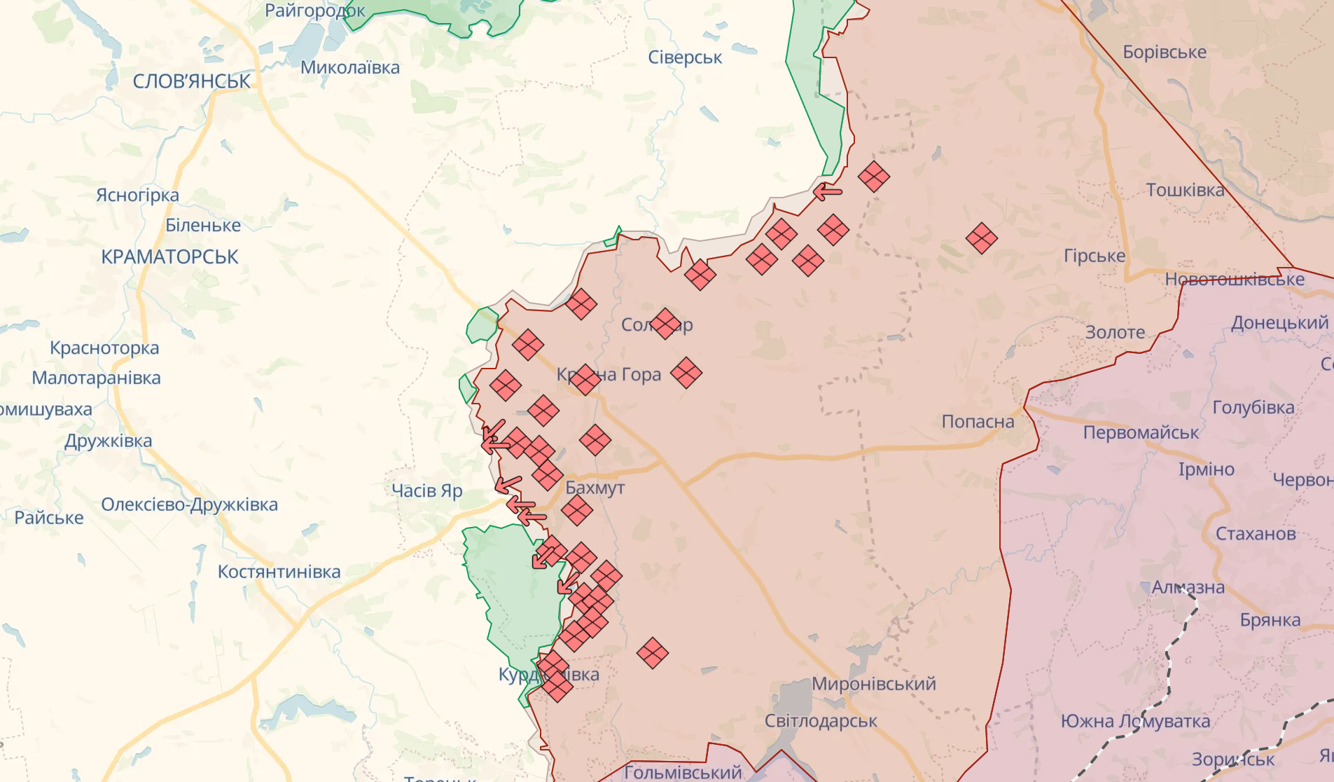 За добу на фронті відбулося 102 бойових зіткнення: у Генштабі назвали напрямки, де ворог проводить атаки. Карта