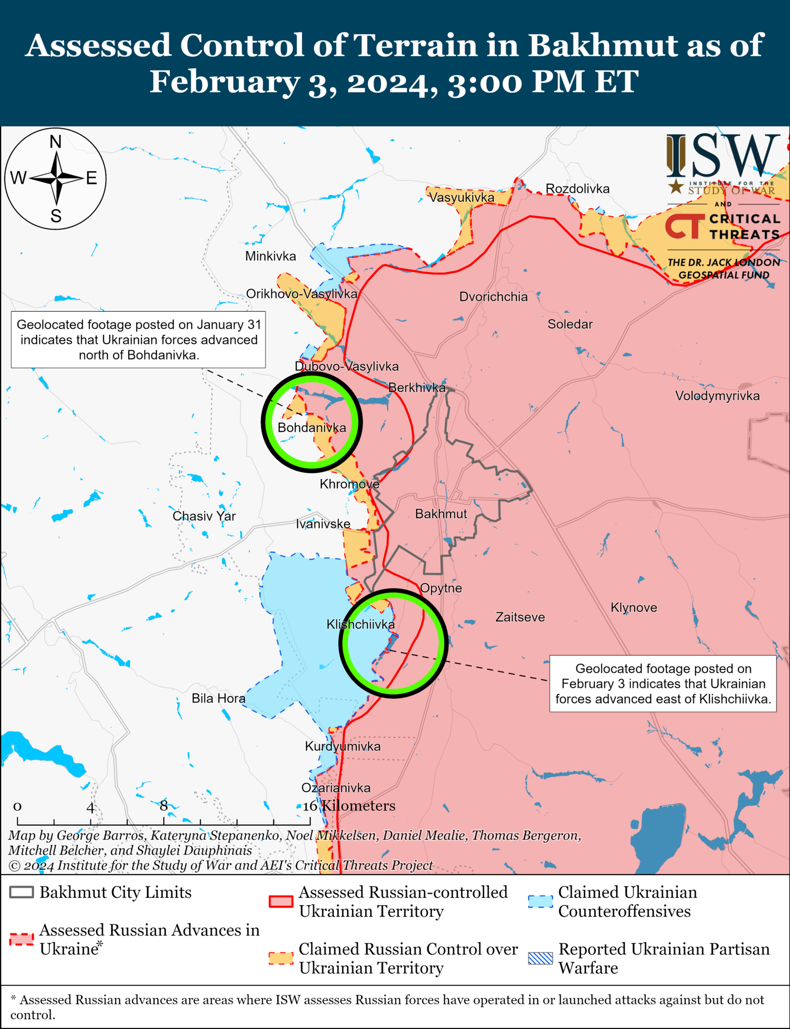 Cили обороны Украины продвинулись под Бахмутом, успехи РФ голословны – ISW