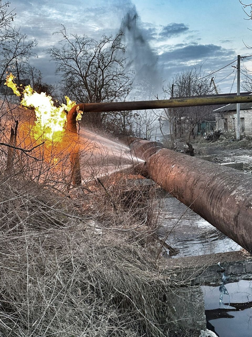 В Херсоне поврежден газопровод