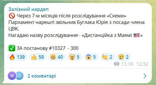 Нардепи звільнили члена ЦВК Буглака, який отримував зарплату, сидячи в Маямі