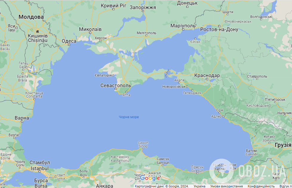 Черное море на карте