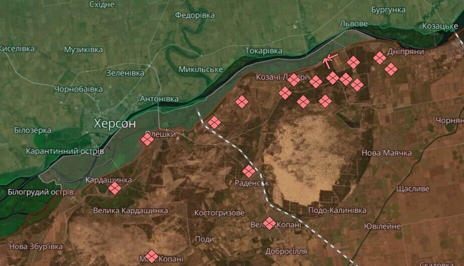 Из-за больших потерь враг атакует на левобережье Херсонщины без поддержки бронетехники, – Гуменюк