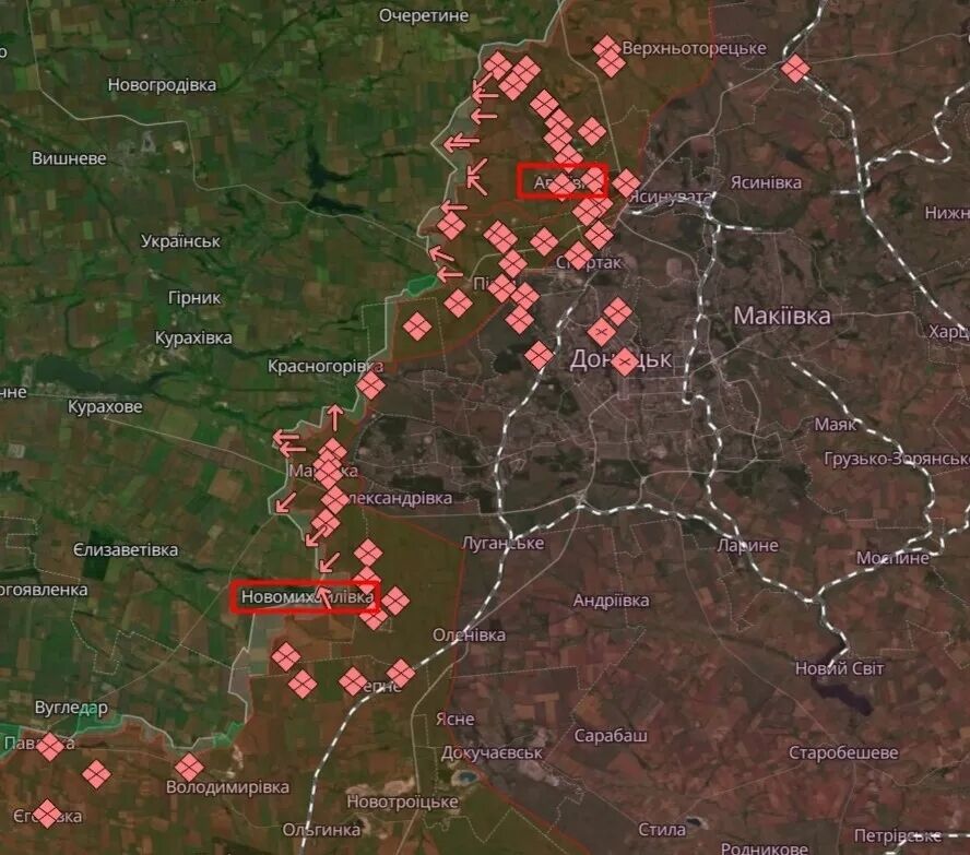 Ворог продовжує тиснути на Авдіївському та Новопавлівському напрямках: тут ЗСУ відбили 45 атак армії РФ – Генштаб