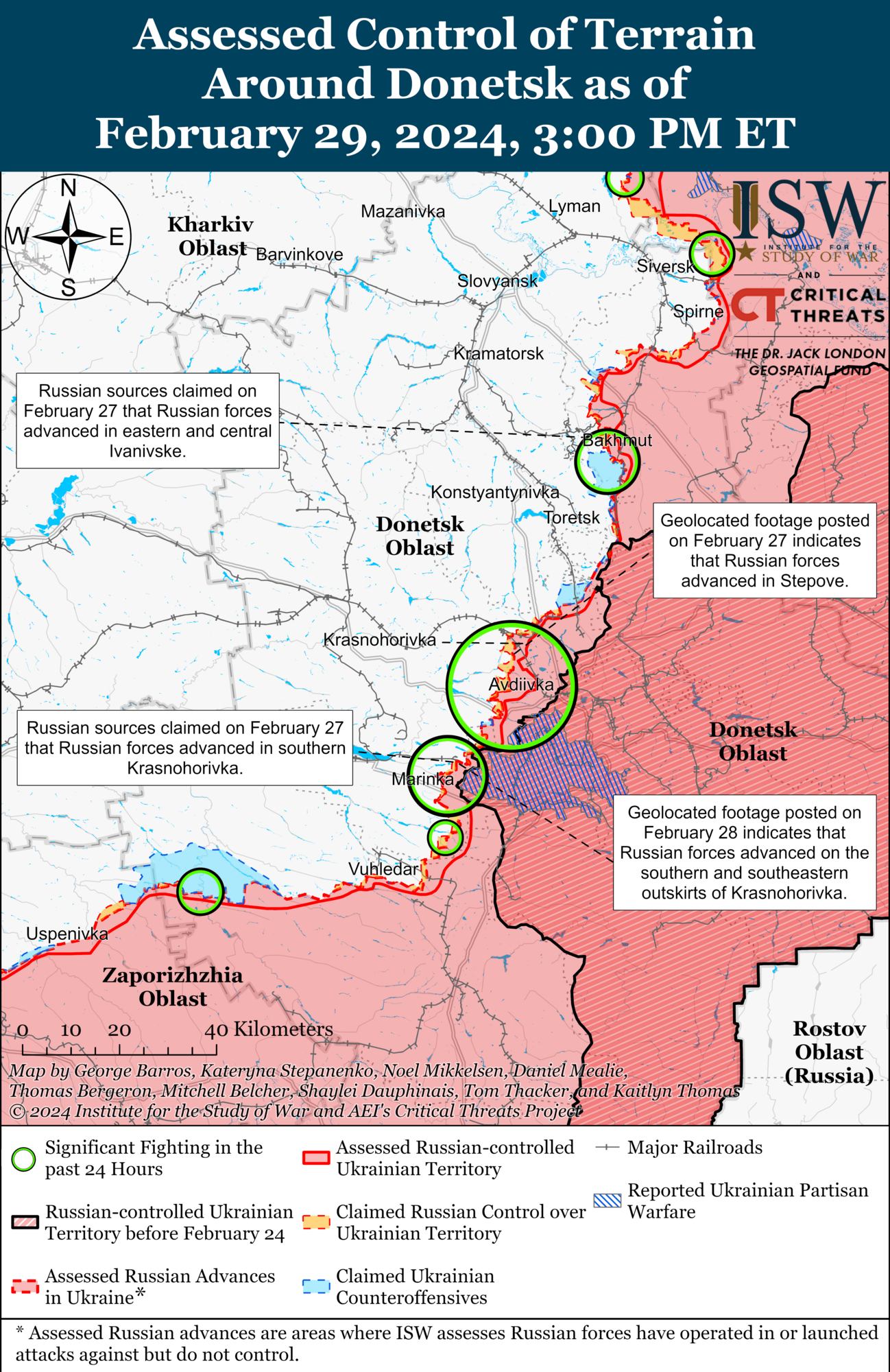 Карта боїв на Донеччині