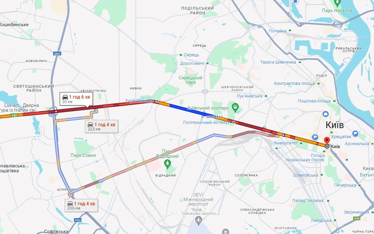 Київ скували затори: де ускладнено рух авто. Карта