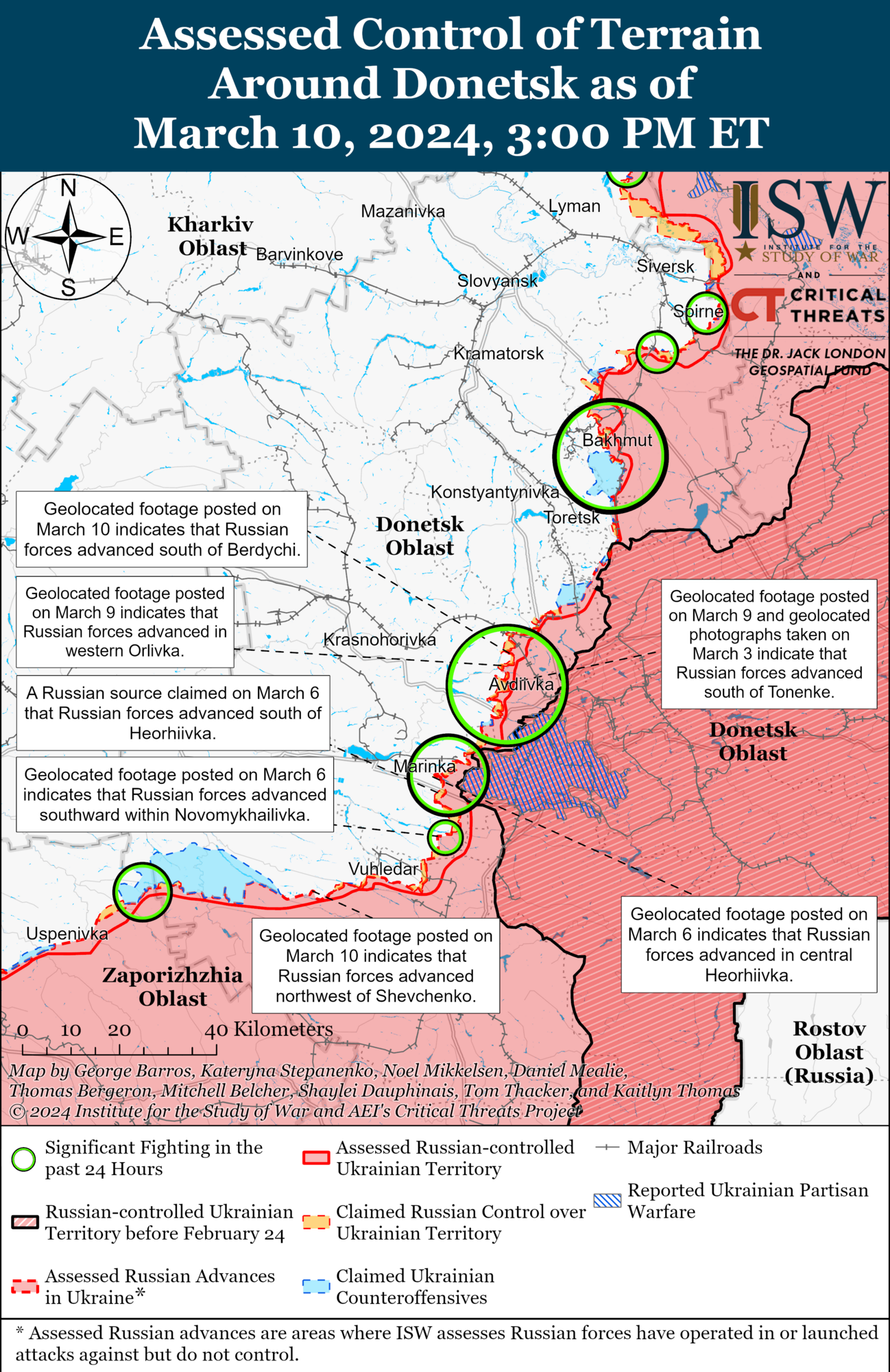 Карта боевых действий на Донетчине