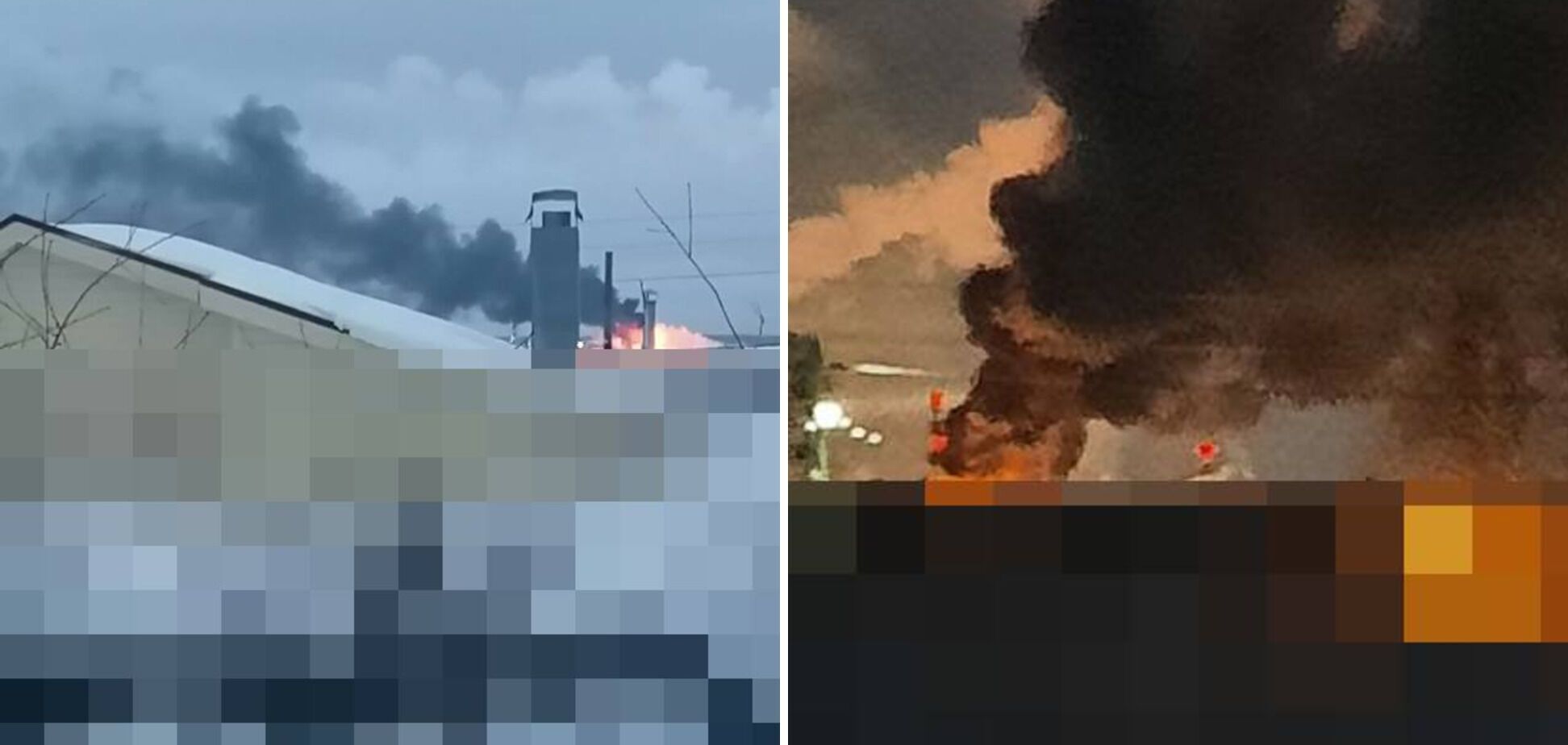 Піднявся стовп вогню і чорного диму: з'явилися фото потужної пожежі на НПЗ "Лукойл" у Росії після атаки дрона