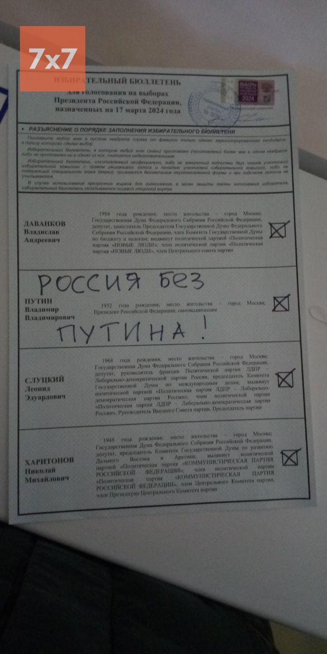 Выборы России 2024 – россияне массово портят бюллетени на выборах  президента – выборы президента России | OBOZ.UA
