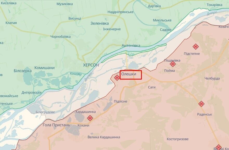 Украинская аэроразведка подорвала склад боеприпасов оккупантов в Олешках: горело и детонировало всю ночь