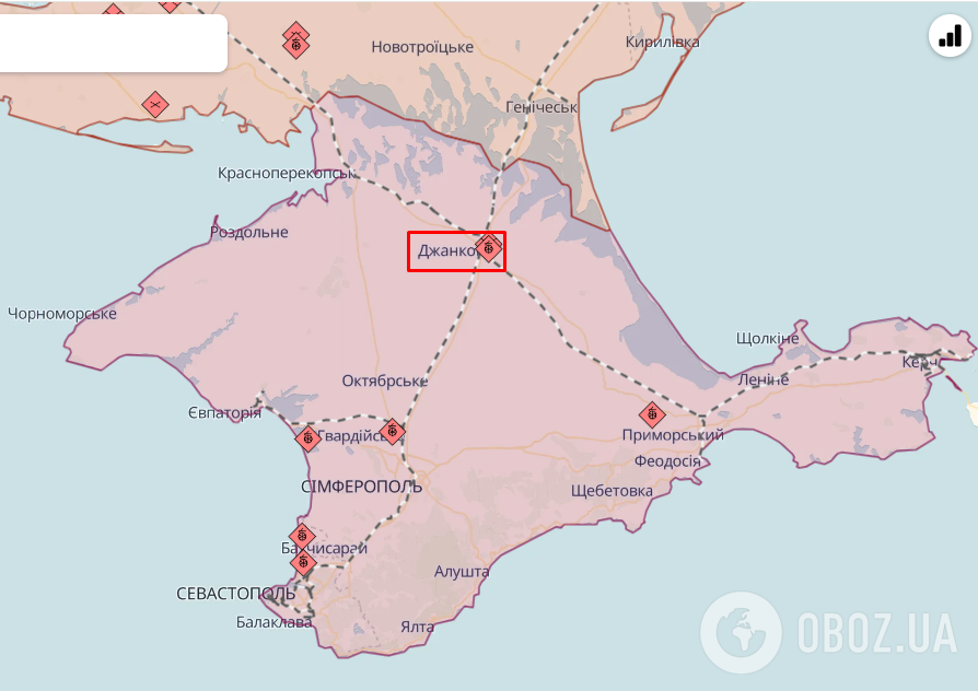 Джанкой (Крим, Україна) на карті