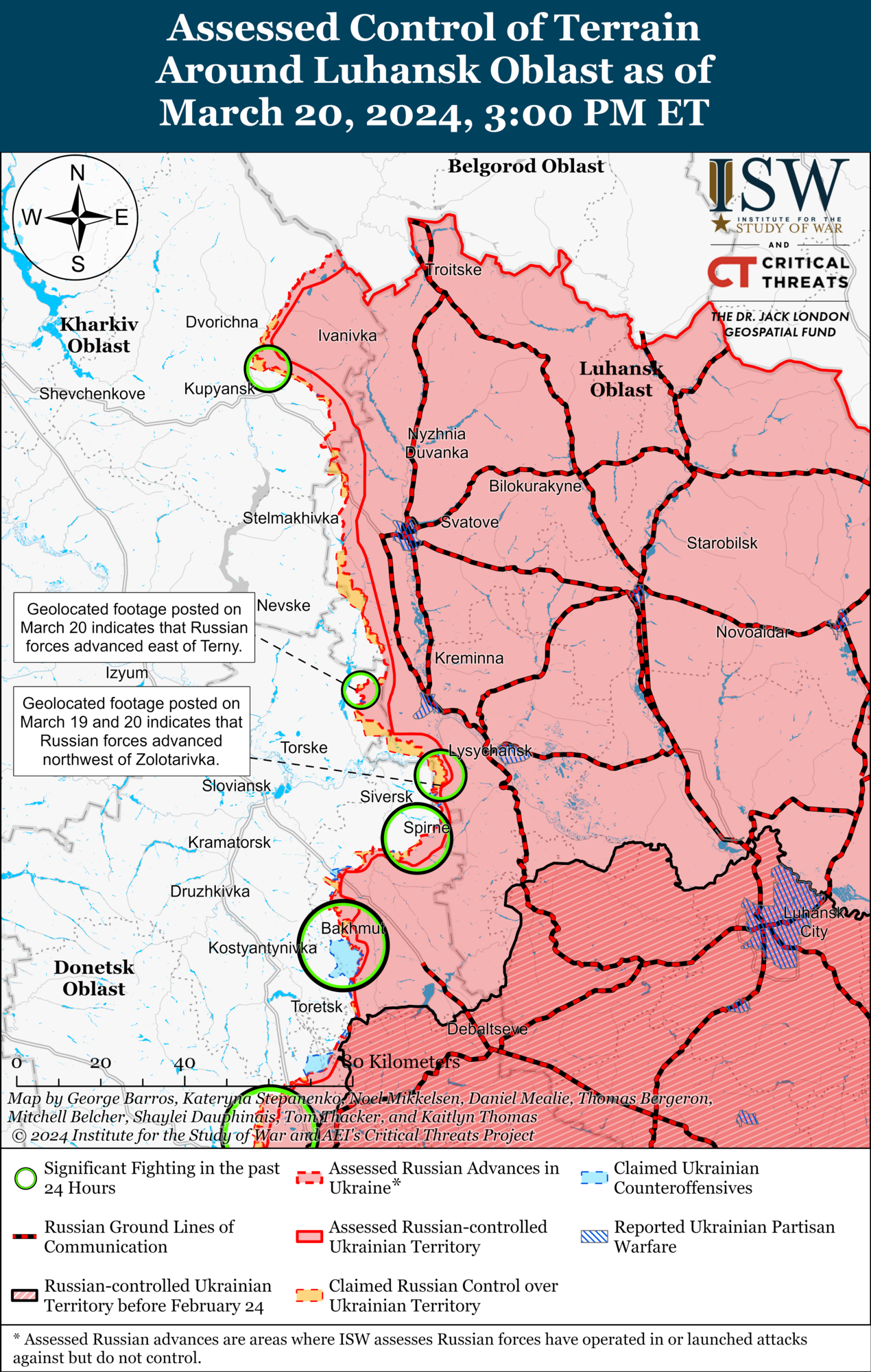 Карта боїв на Харківщині та Луганщині