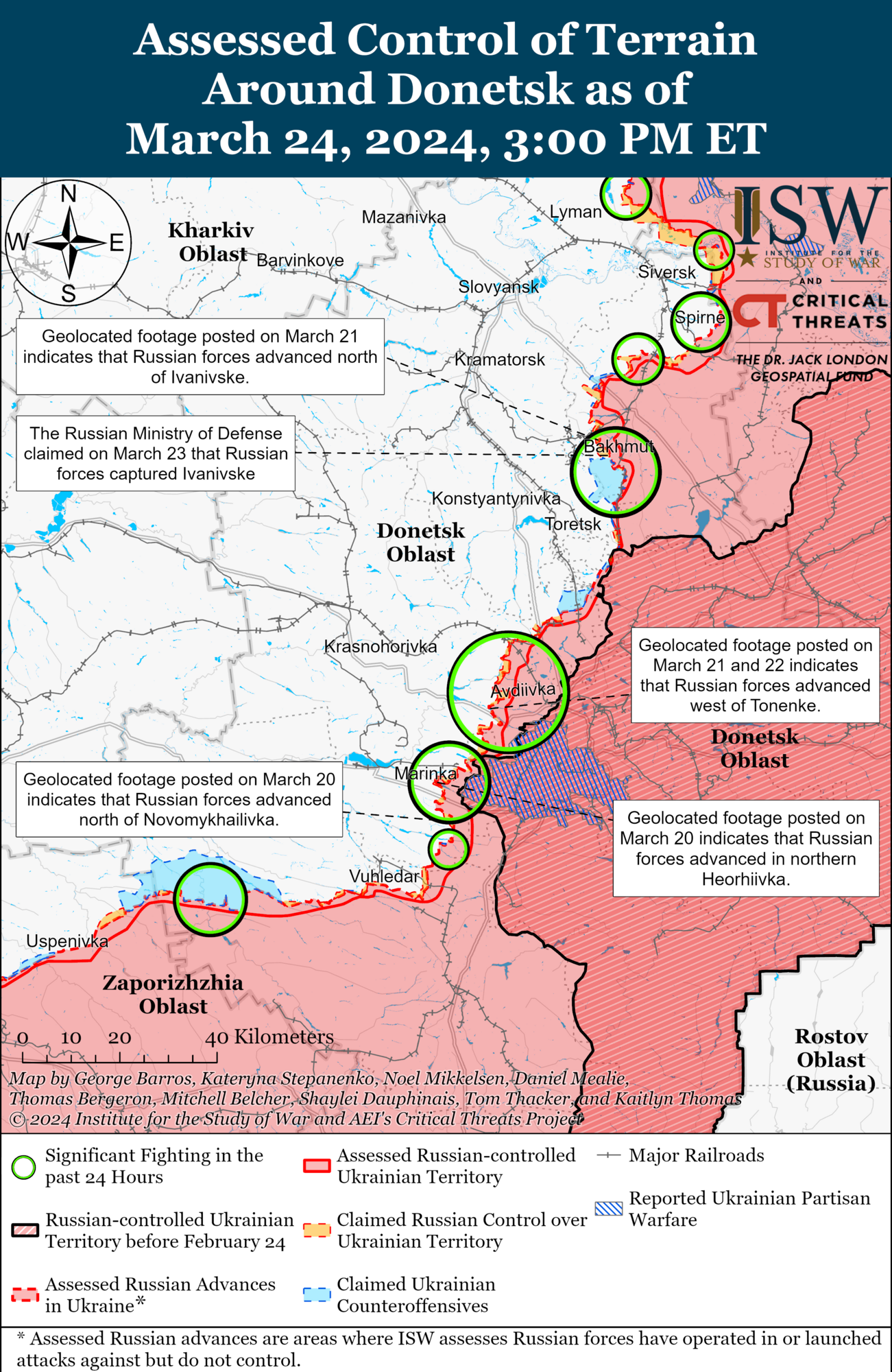 Карта боевых действий на Донетчине