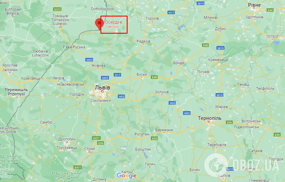 Село Осердов (Люблинское воеводство Польши) на карте