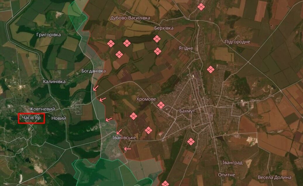 Оккупанты приближаются к окрестностям Часова Яра: в ISW оценили, сможет ли враг захватить населенный пункт. Карта