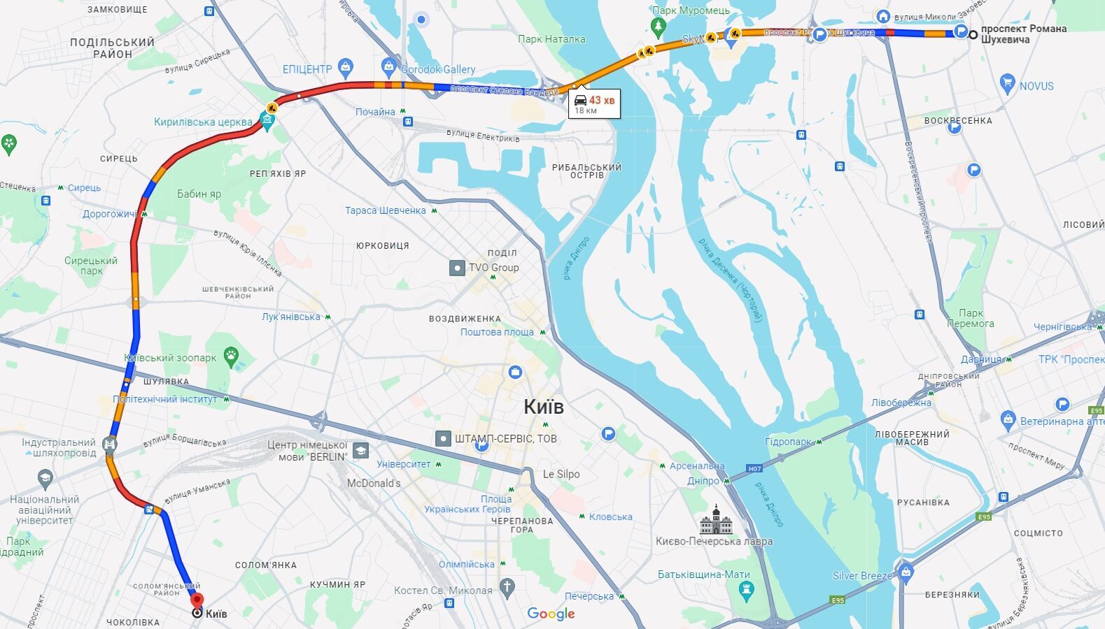 Утренние пробки в Киеве 27 марта: где "тянется" движение авто. Карта