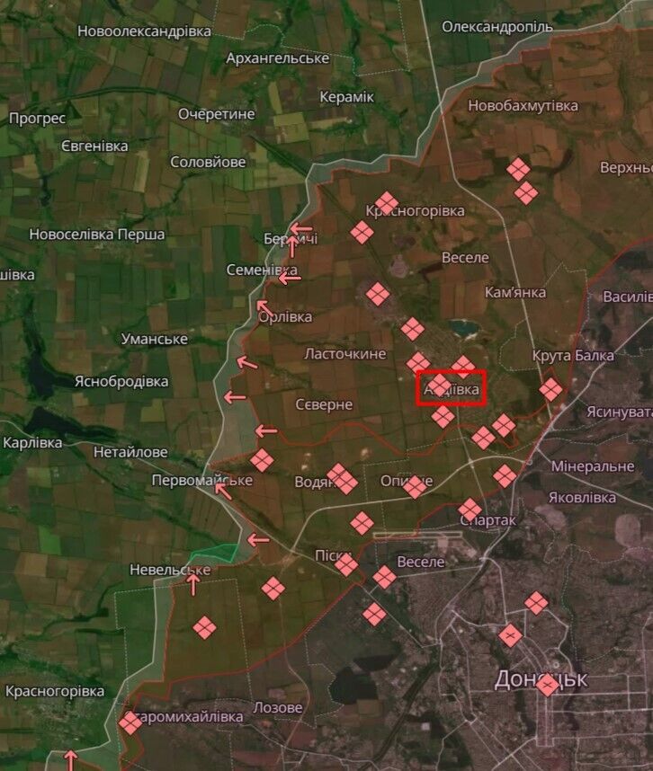 Оккупанты пытаются найти слабые места в обороне ВСУ на Авдеевском направлении: военный рассказал о ситуации. Карта
