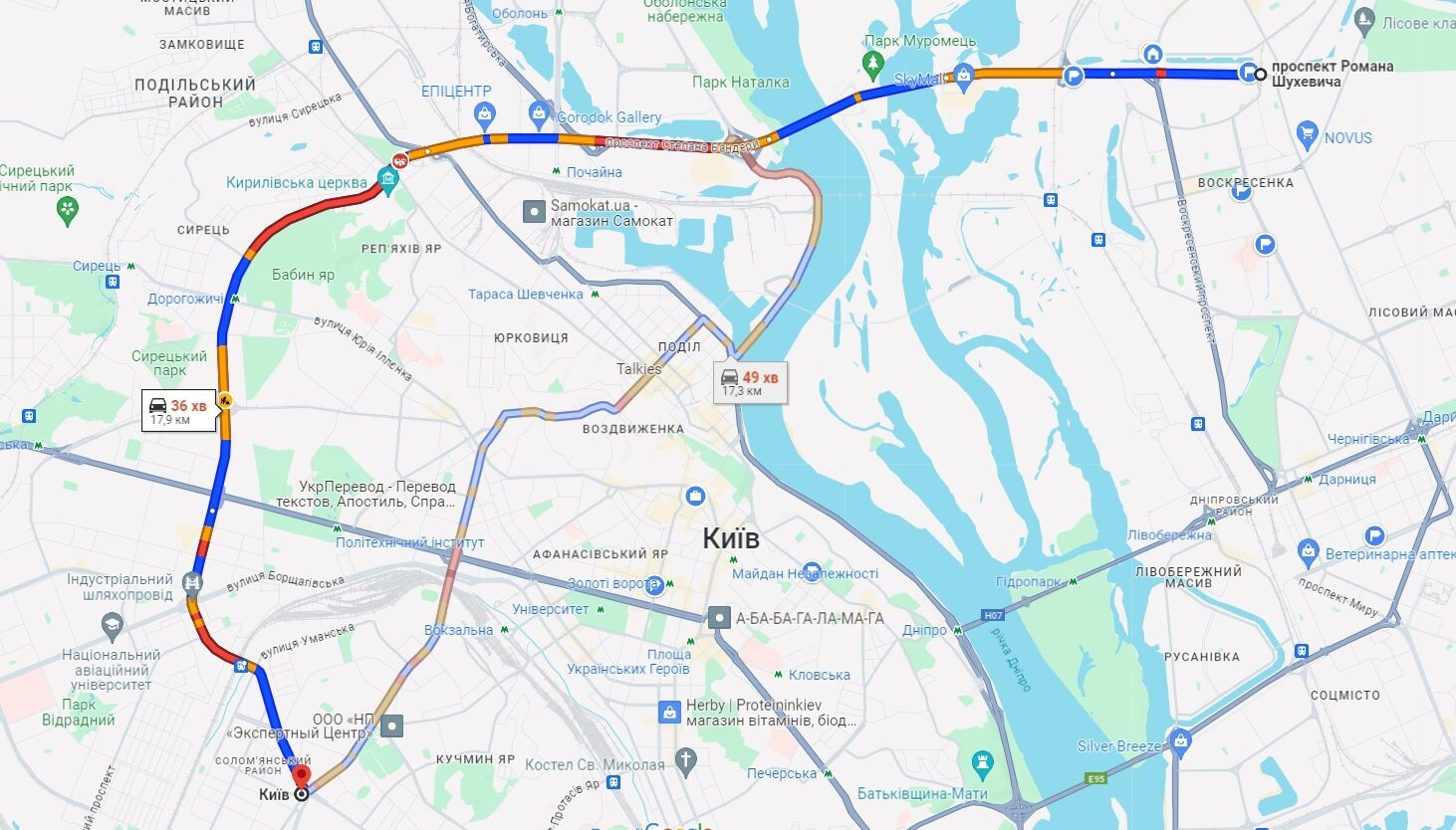 В Киеве утренние пробки осложнили движение на дорогах: где 29 марта "тянутся" машины. Карта