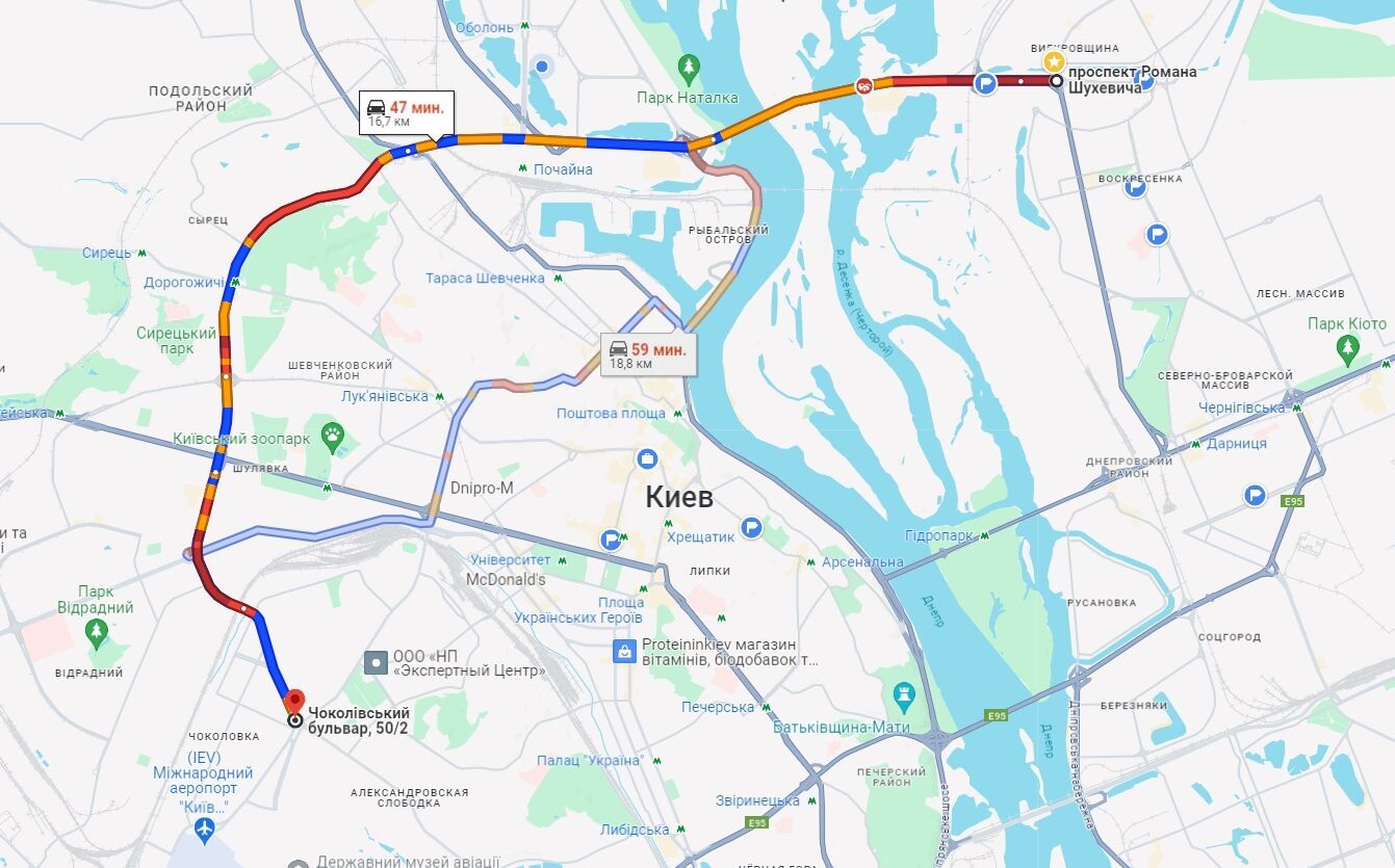 У Києві ранкові затори ускладнили рух на дорогах: де "тягнуться" машини. Карта 