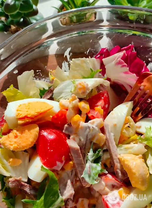 Эффектный салат ''Языкатая хвеська'': для праздничного стола и как обыденное блюдо
