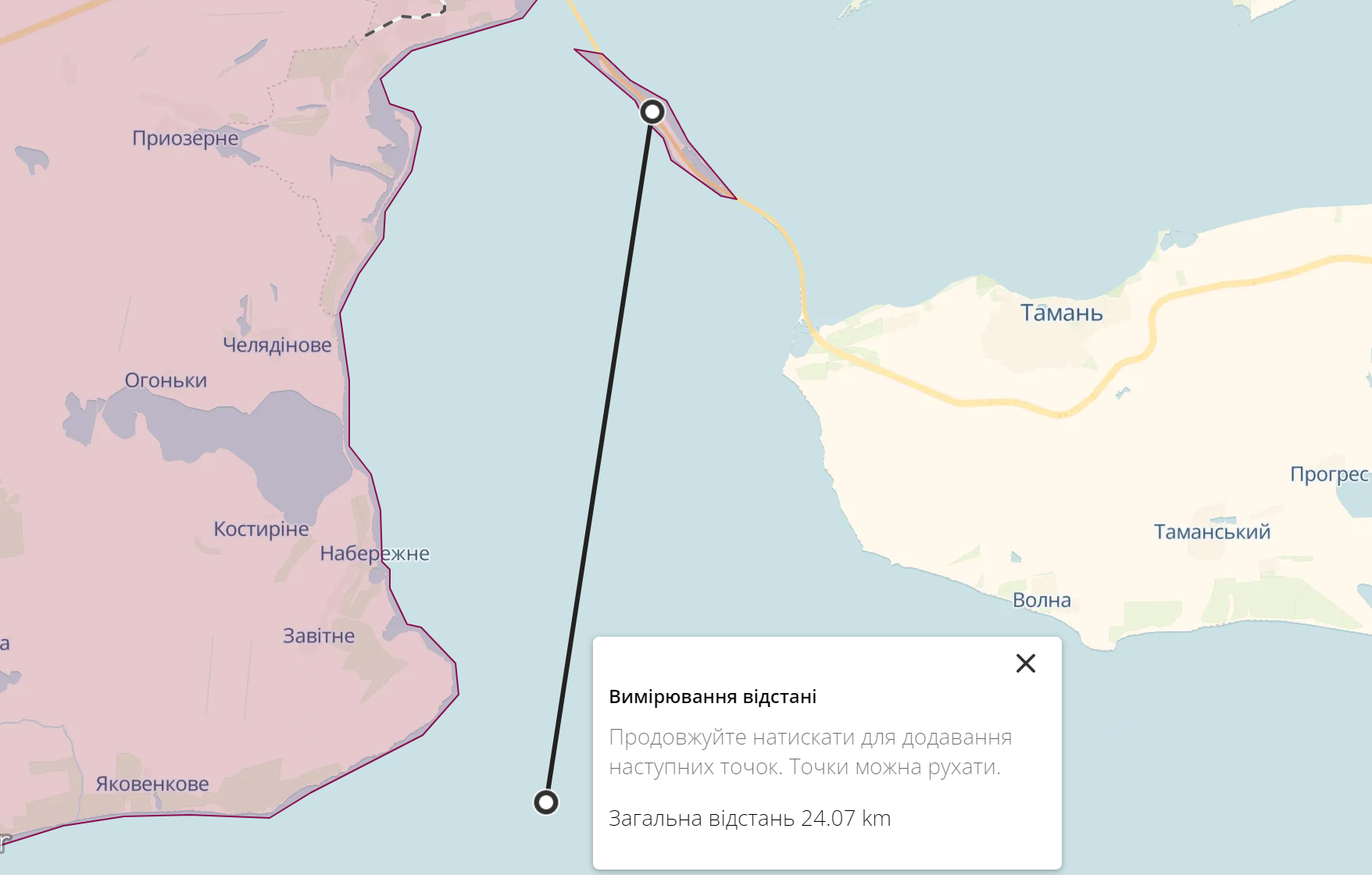 Не за мостом: ідентифіковано місце, де морські дрони MAGURA V5 уразили російський корабель "Сергій Котов"
