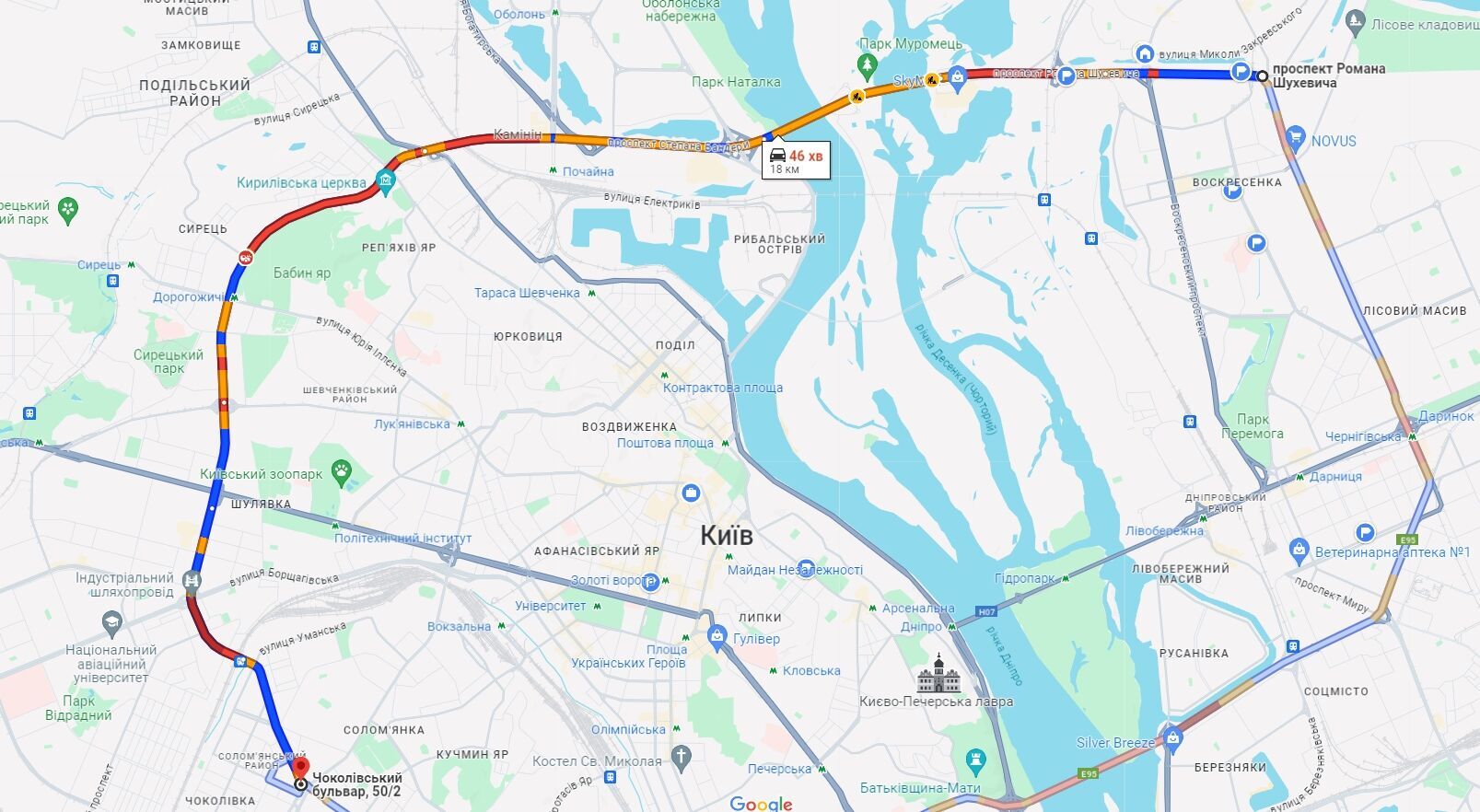 В Киеве утром возникло несколько больших пробок: где тянется движение авто. Карта