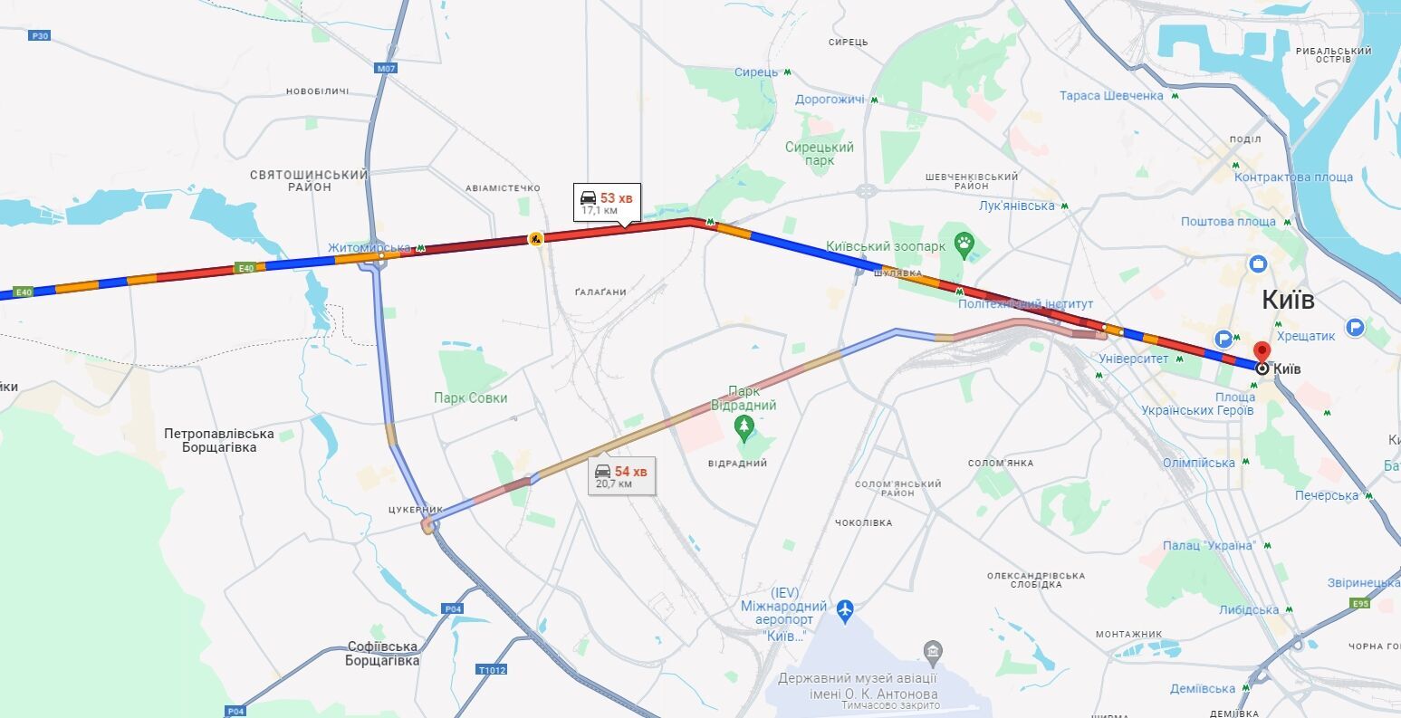 В Киеве утром возникло несколько больших пробок: где тянется движение авто. Карта