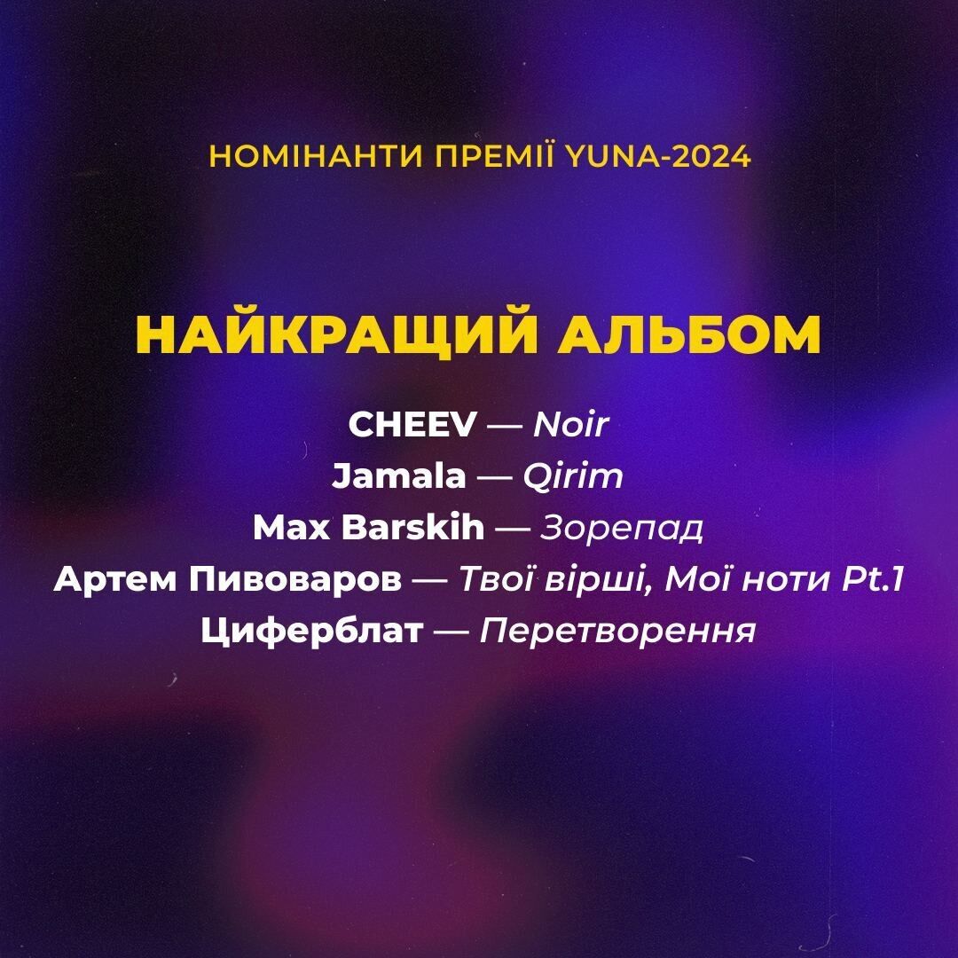 Объявлены номинанты YUNA 2024: кто будет соревноваться за престижную музыкальную премию