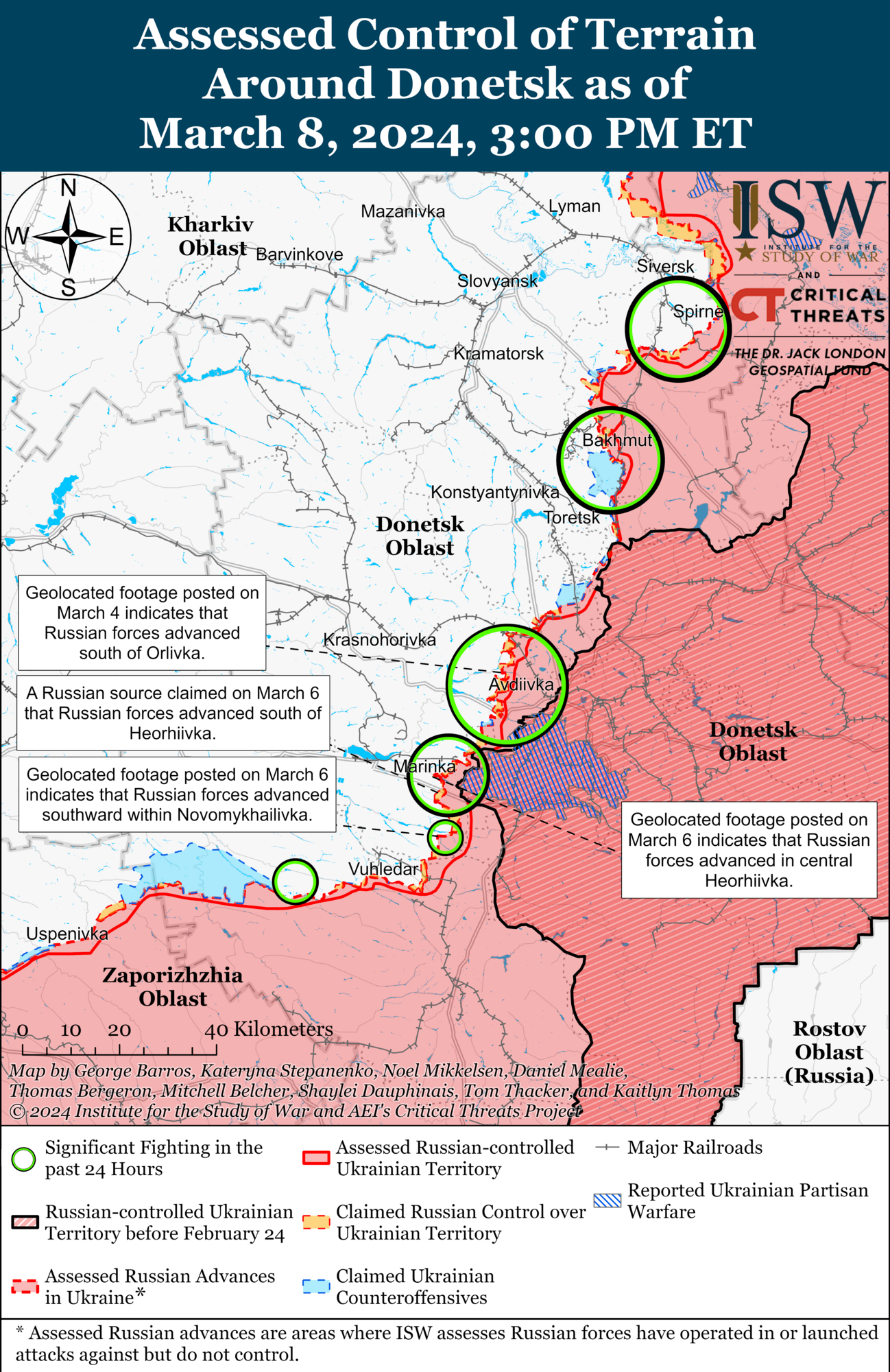 ISW: українські захисники змусили окупантів відступати на Донецькому напрямку. Карта 