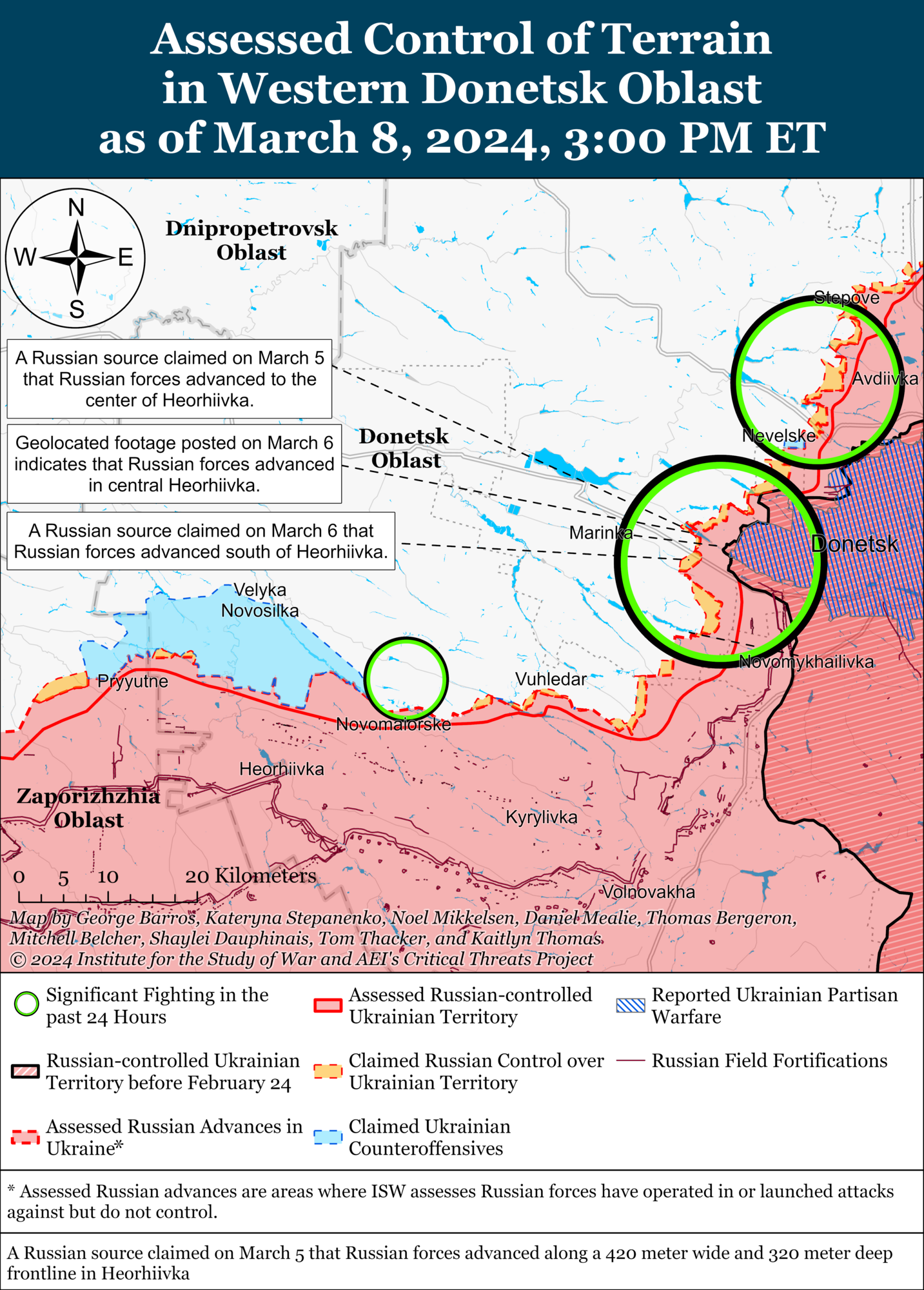 ISW: українські захисники змусили окупантів відступати на Донецькому напрямку. Карта 