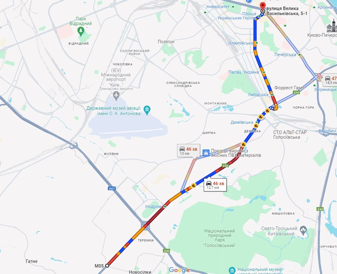 Киев в пятницу сковали утренние пробки: где не проехать. Карта