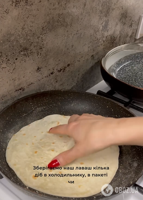 Домашний тонкий лаваш на воде: жарится на сковороде