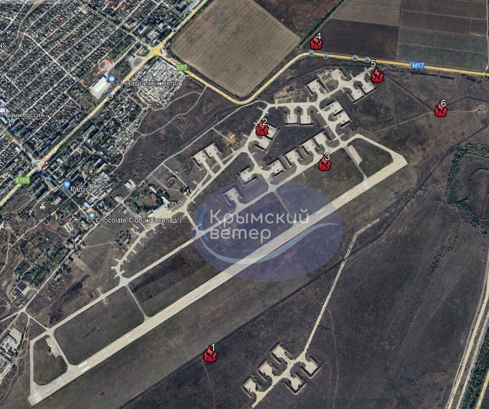 Зафіксовано шість вогнищ загоряння: спливли нові подробиці "бавовни" на військовому аеродромі в Джанкої