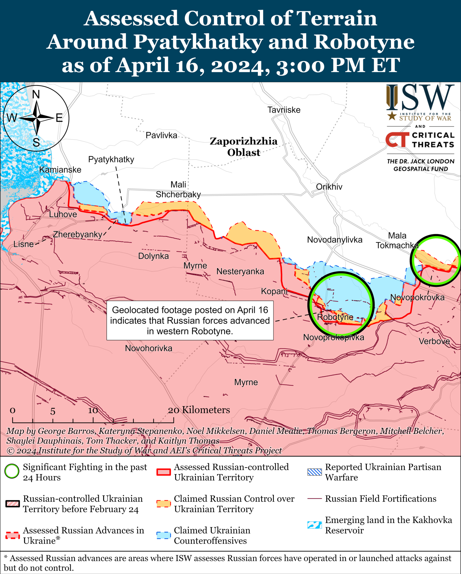 ЗСУ повернули собі деякі позиції біля Авдіївки, у районі Роботиного йдуть бої: аналіз ISW. Карта