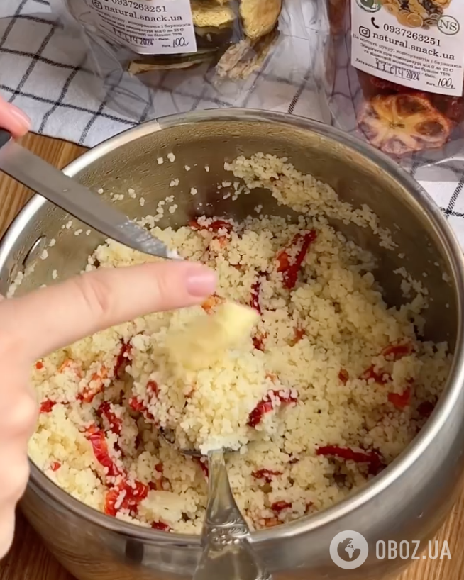 Приготовление каши с сушеными томатами