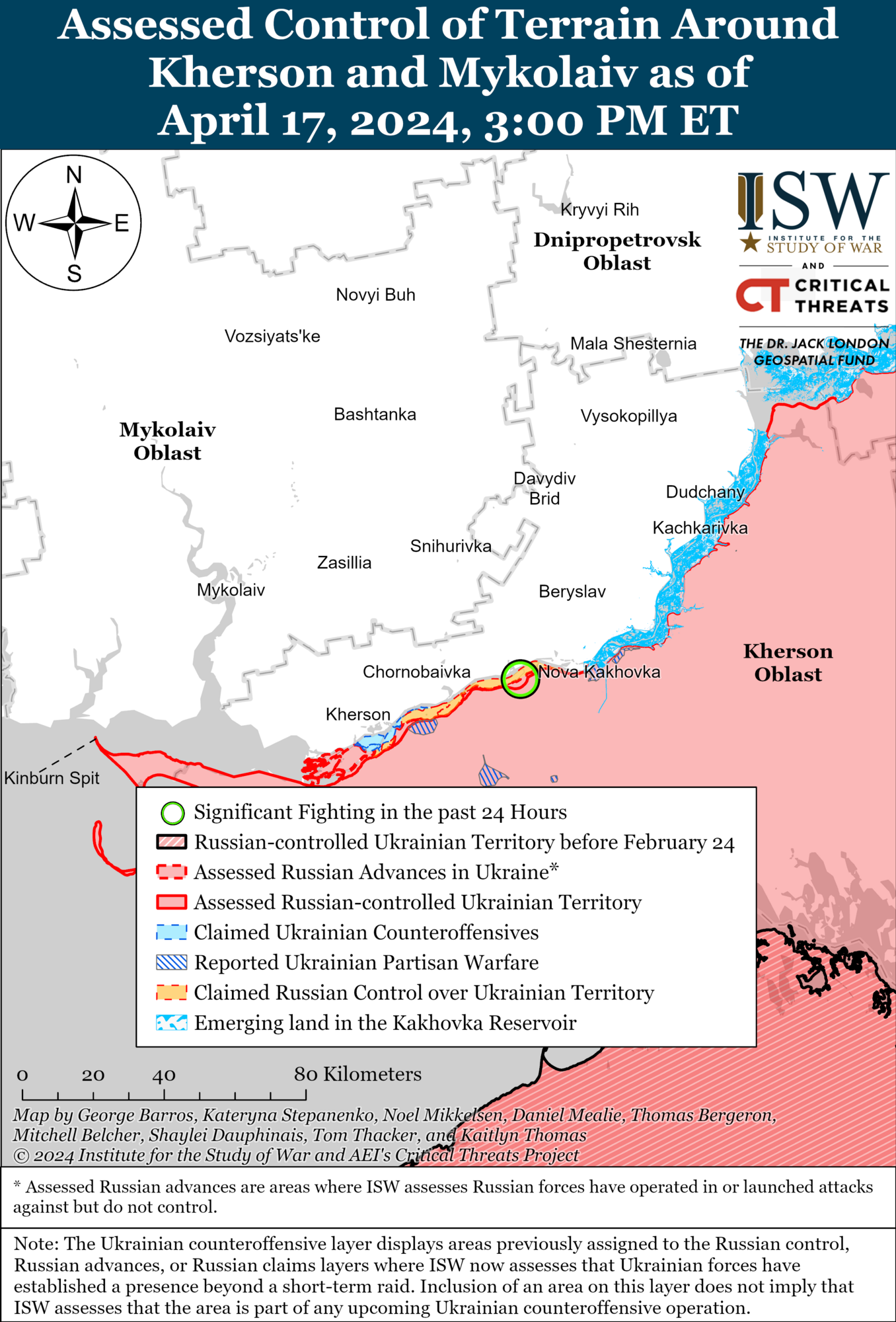 Війська РФ проводять наступальні операції в районі Авдіївки, на лівобережжі Херсона тривають позиційні бої: аналіз ISW
