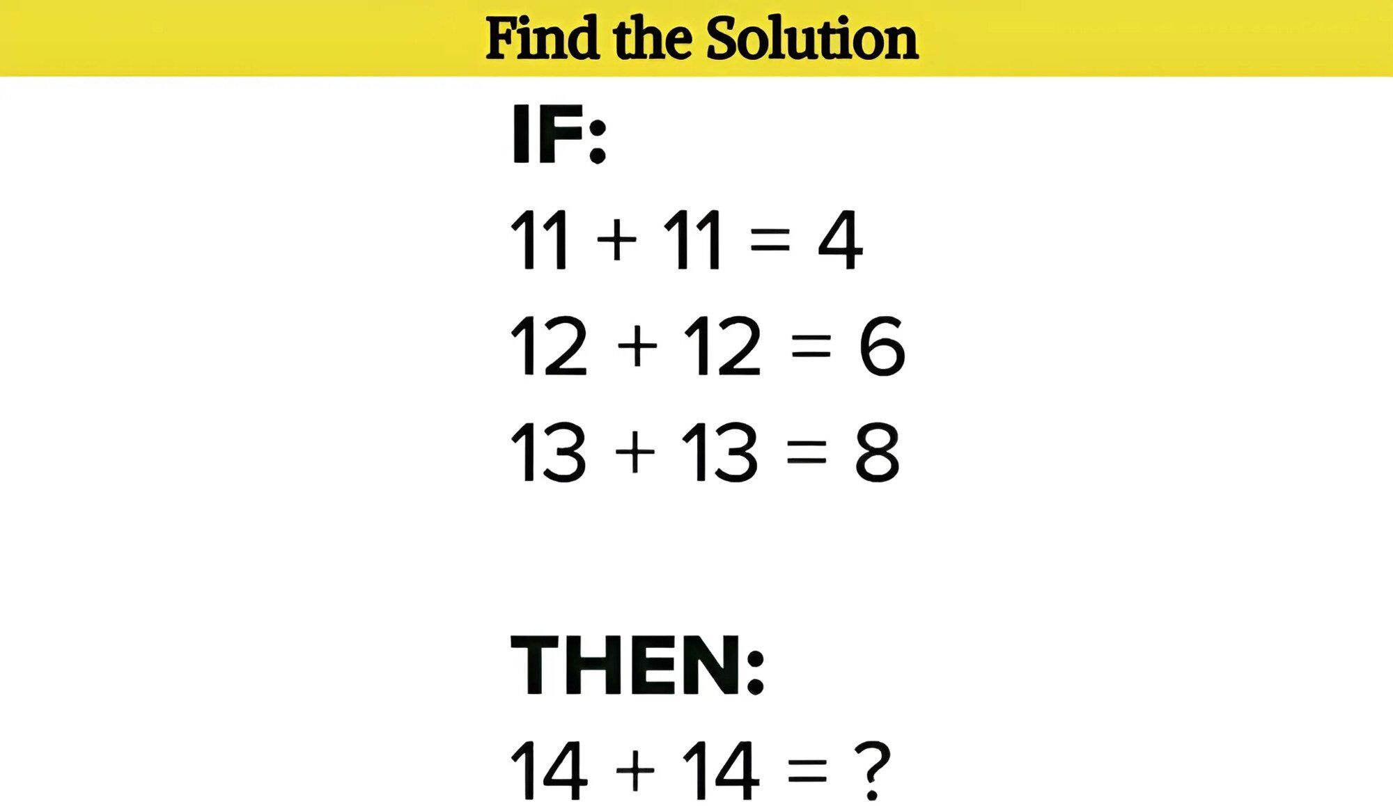 Скільки буде 14+14? Розгадайте головоломку, якщо відповідь не 28