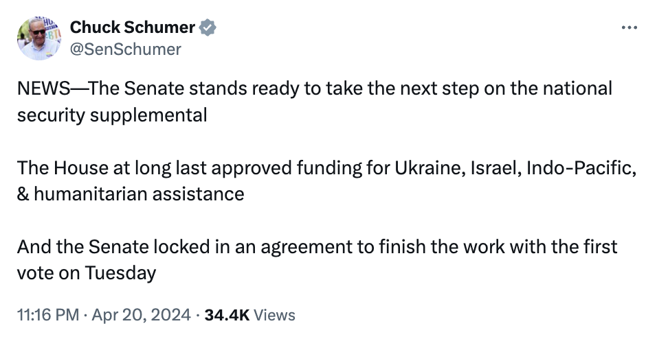 Не сьогодні: стало відомо, коли Сенат почне голосувати за виділення допомоги Україні

