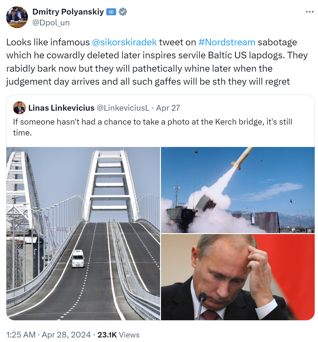 Экс-глава МИД Литвы сделал намек о будущем Керченского моста: в России ответили угрозами