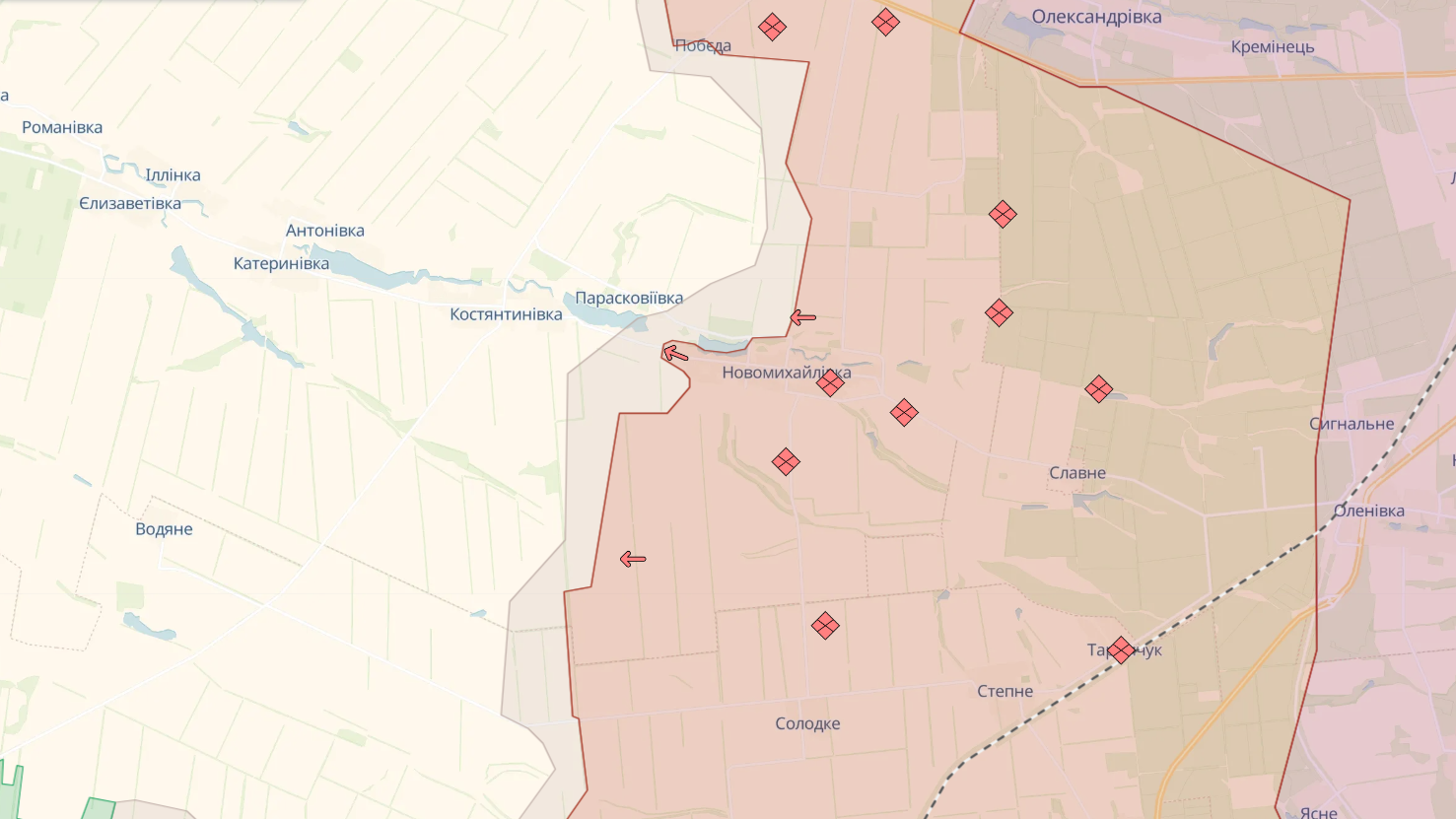 Силы обороны вышли из Бердичей, Семеновки и Новомихайловки Донецкой области. Карта