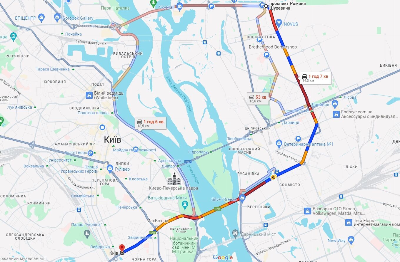 В Киеве утренние пробки усложнили движение на дорогах: где "тянутся" машины. Карта