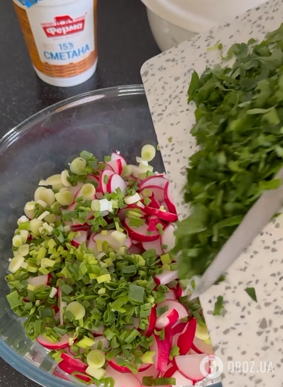 Найсмачніший весняний салат з кисломолочним сиром, редискою та огірком: чим заправити