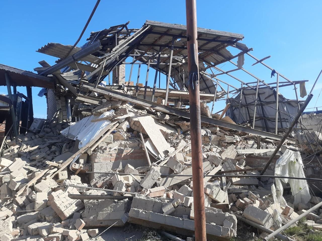 Разрушения в городе Никополь