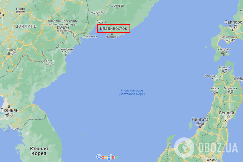 Владивосток на карті