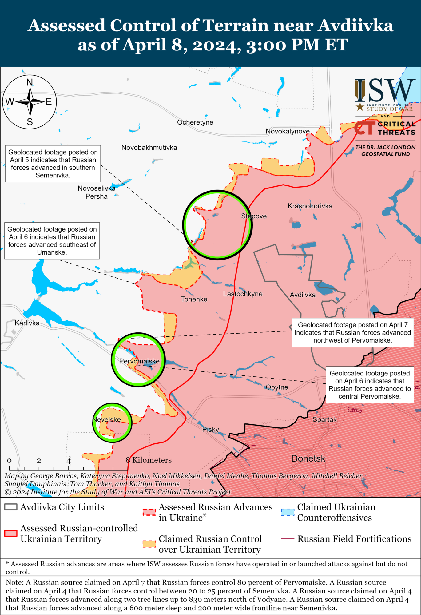 Войска РФ захватили позиции севернее Авдеевки, но ВСУ контратаковали врага: в ISW оценили ход боев. Карта