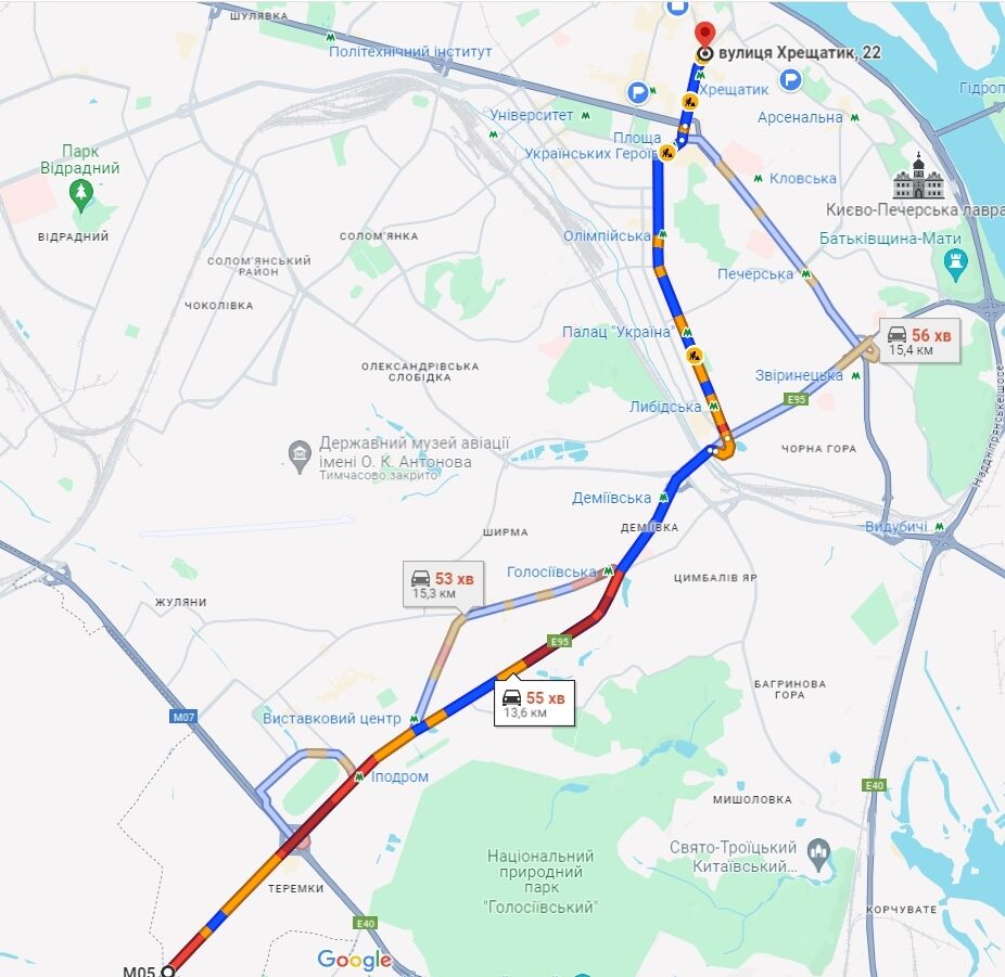 У Києві затори ускладнили рух на дорогах: де "тягнуться" машини. Карта