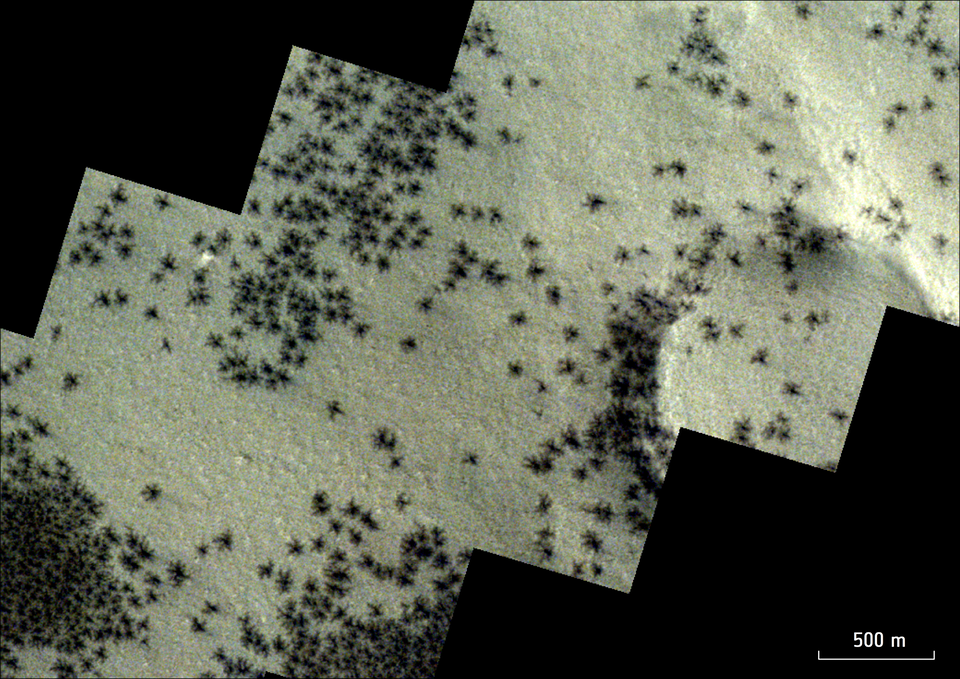 На Марсі виявили сотні чорних "павуків". Фото