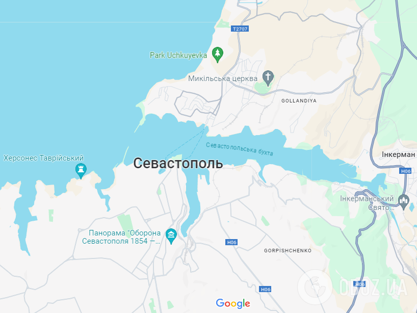 Севастопольская бухта на карте
