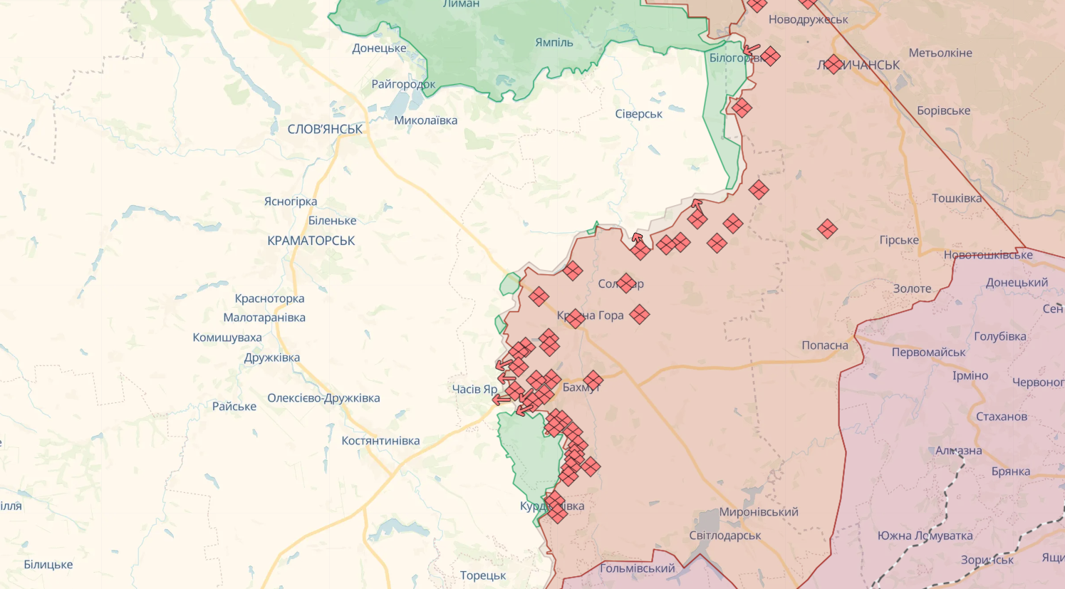 ЗСУ відбили десятки атак на Авдіївському та Бахмутському напрямках: у Генштабі розповіли про ситуацію. Карта