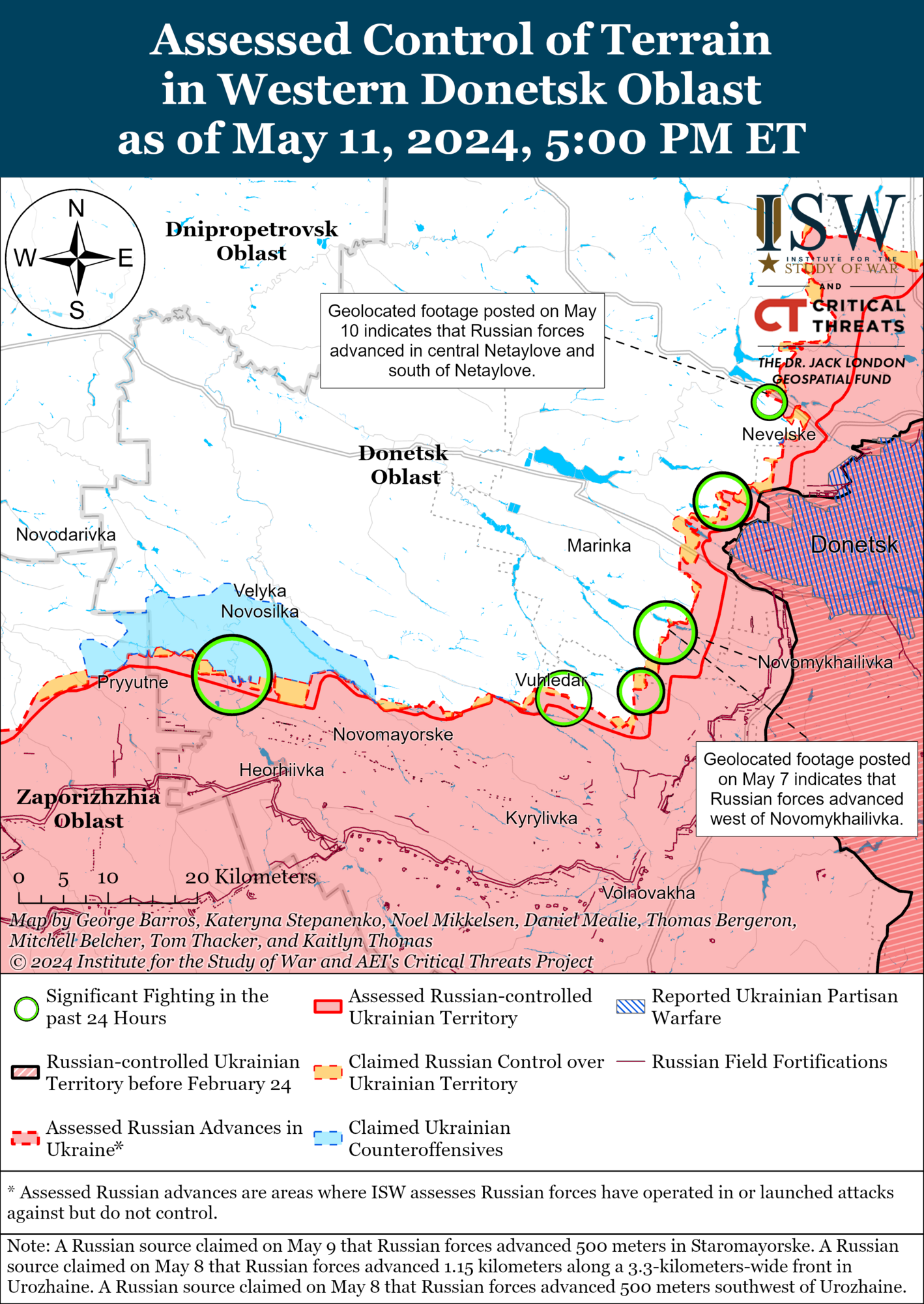 Тривають важкі бої: де вдалося просунутися окупаційним військам. Карти ISW